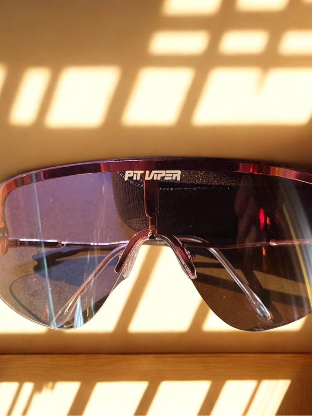Pit Viper The Limousine Rose Gold Mirrored Shield Sunglasses - 2 lenses - Picture 5 of 6